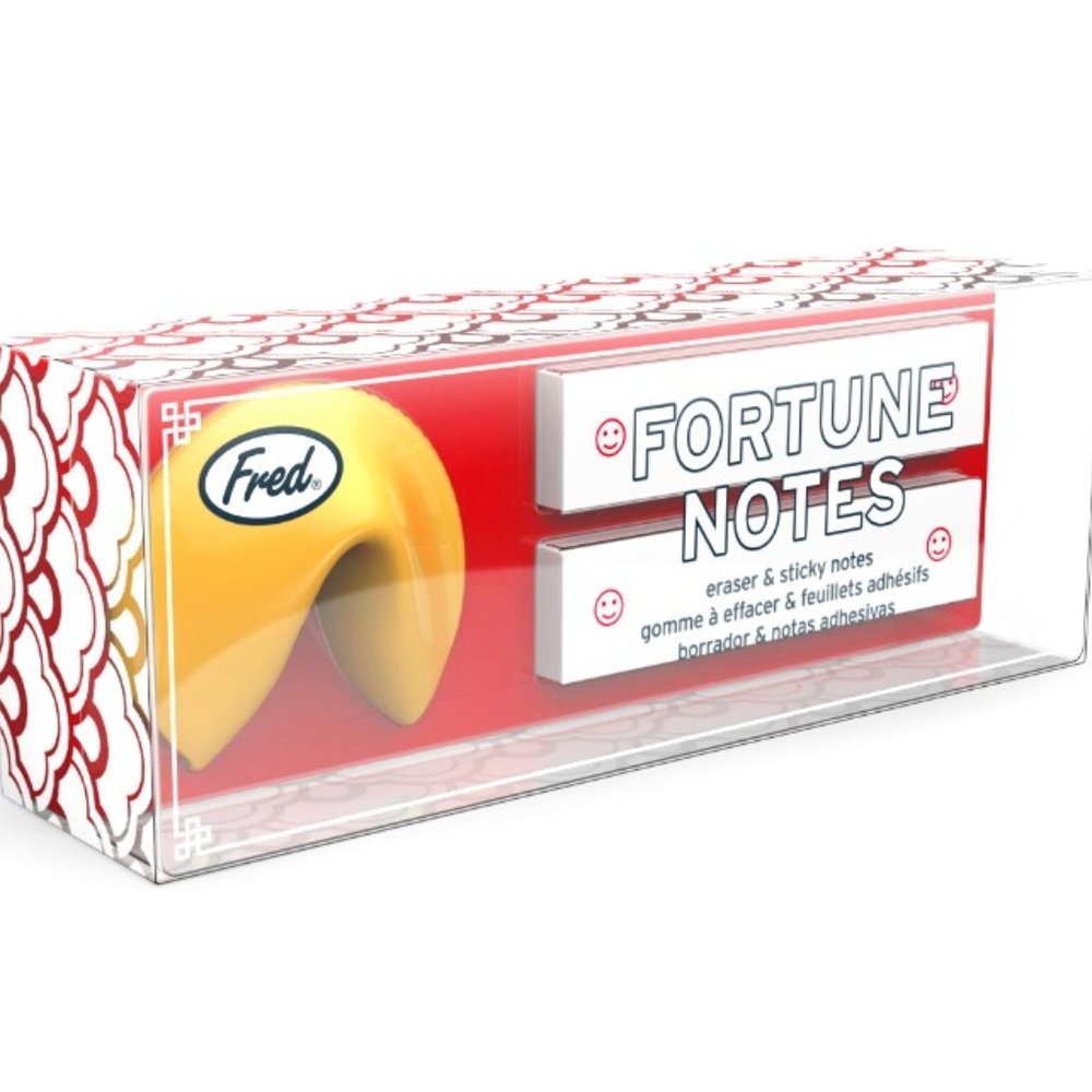 Genuine Fred Fortune Cookie Sticky Notes and Eraser